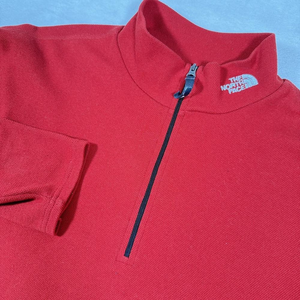North Face Sweater‎ Mens Medium Long Sleeve 1/4 Zip Pullover Red Flight Series